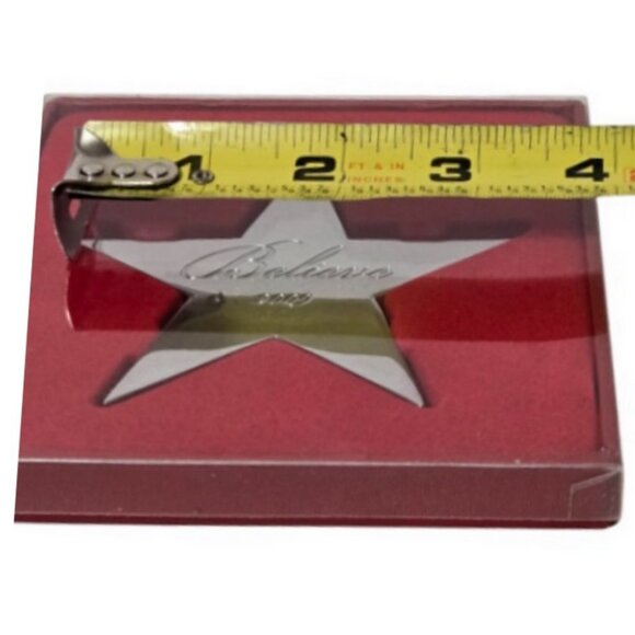 Macy's 2009 Vintage Believe Silver Star Christmas Tree Ornament - New/Sealed - Picture 6 of 10